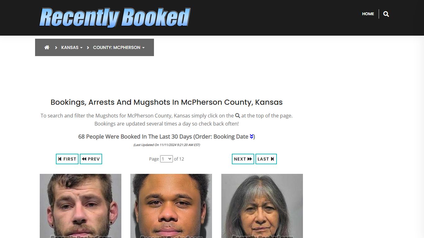 Bookings, Arrests and Mugshots in McPherson County, Kansas